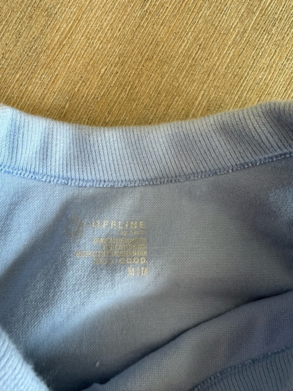 Offline by aerie medium Pale Blue Ribbed Crewneck Tank EUC - Picture 2 of 3